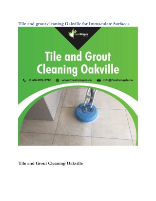 Tile and grout cleaning Oakville for Immaculate Surfaces