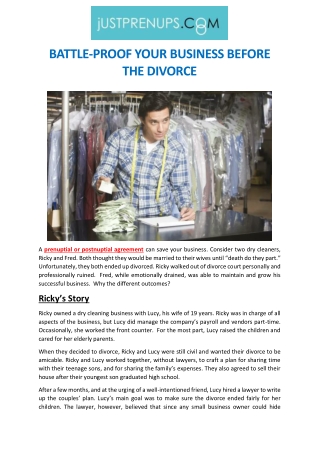 BATTLE-PROOF YOUR BUSINESS BEFORE THE DIVORCE