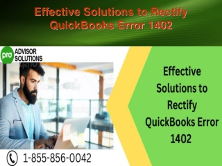 Effective Solutions to Rectify QuickBooks Error 1402