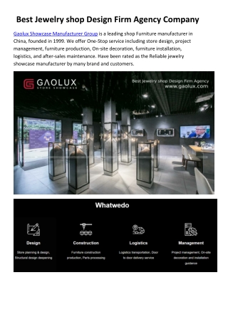 Best Jewelry shop Design Firm Agency Company