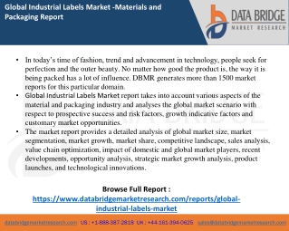 Industrial Labels Market report