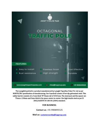 Traffic poles manufacturer in South Asia