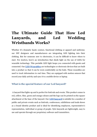 The Ultimate Guide That How Led Lanyards, and Led Wedding Wristbands Works