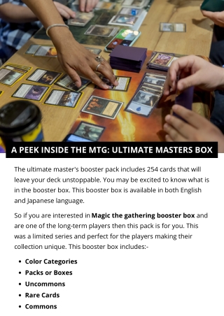 A PEEK INSIDE THE MTG ULTIMATE MASTERS BOX