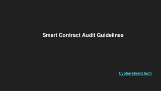 Smart Contract Audit Guidelines