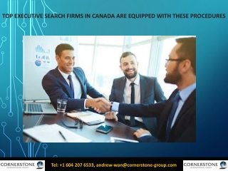 Top executive search firms in Canada are equipped with these procedures