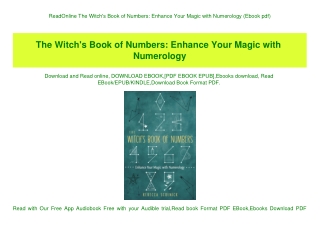 ReadOnline The Witch's Book of Numbers Enhance Your Magic with Numerology (Ebook pdf)