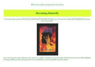 PDF [Download] Becoming Butterfly {read online}