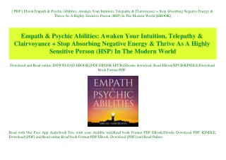 [ PDF ] Ebook Empath & Psychic Abilities Awaken Your Intuition  Telepathy & Clairvoyance   Stop Absorbing Negative Energ