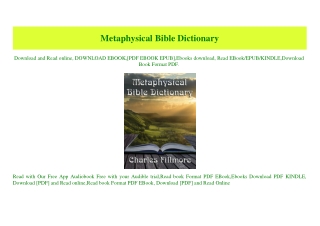 (READ)^ Metaphysical Bible Dictionary [PDF EPuB AudioBook Ebook]