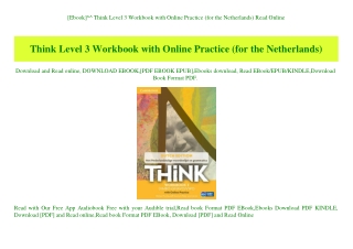 [Ebook]^^ Think Level 3 Workbook with Online Practice (for the Netherlands) Read Online