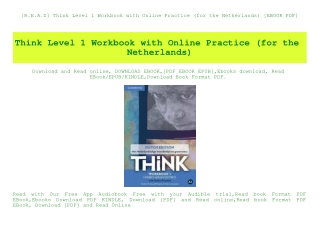 [R.E.A.D] Think Level 1 Workbook with Online Practice (for the Netherlands) [EBOOK PDF]