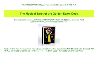 [READ PDF] EPUB The Magical Tarot of the Golden Dawn Deck [W.O.R.D]