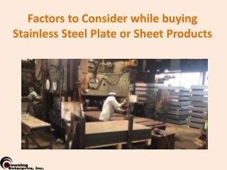 Factors to Consider while buying Stainless Steel Plate or Sheet Products