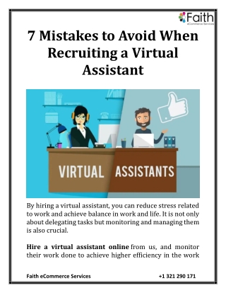 7 Mistakes to Avoid When Recruiting a Virtual Assistant