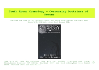 (READ-PDF!) Truth About Cosmology - Overcoming Doctrines of Demons ebook