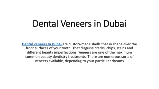 Dental Veneers in Dubai