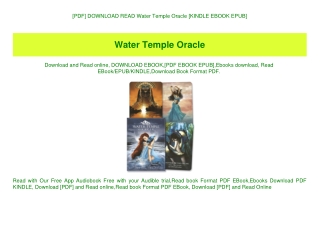 [PDF] DOWNLOAD READ Water Temple Oracle [KINDLE EBOOK EPUB]