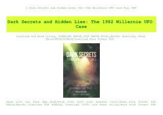 ^READ) Dark Secrets and Hidden Lies The 1982 Willernie UFO Case Full PDF