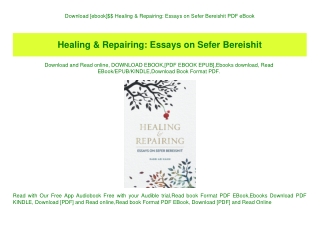 Download [ebook]$$ Healing & Repairing Essays on Sefer Bereishit PDF eBook