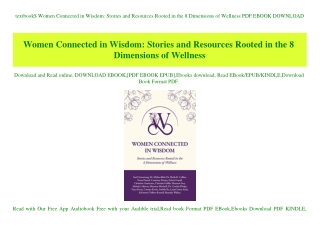textbook$ Women Connected in Wisdom Stories and Resources Rooted in the 8 Dimensions of Wellness PDF EBOOK DOWNLOAD