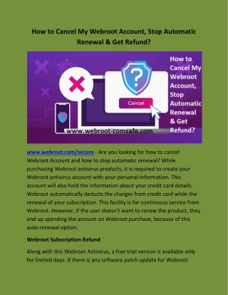 How to Cancel My Webroot Account, Stop Automatic Renewal & Get Refund