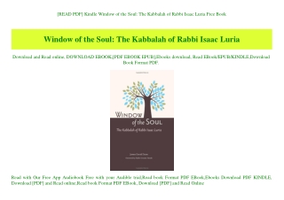 [READ PDF] Kindle Window of the Soul The Kabbalah of Rabbi Isaac Luria Free Book