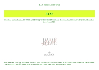 [Best!] RYZE Book PDF EPUB