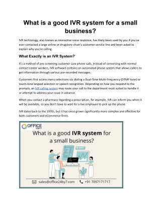 What is a good IVR system for a small business