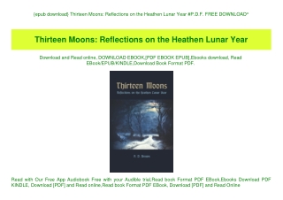 {epub download} Thirteen Moons Reflections on the Heathen Lunar Year #P.D.F. FREE DOWNLOAD^