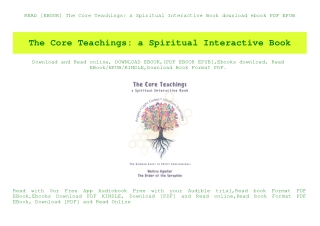 READ [EBOOK] The Core Teachings a Spiritual Interactive Book download ebook PDF EPUB