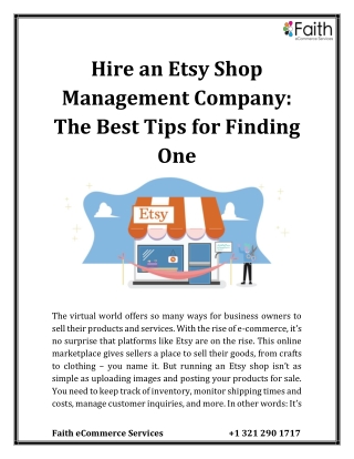 Hire an Etsy Shop Management Company The Best Tips for Finding One
