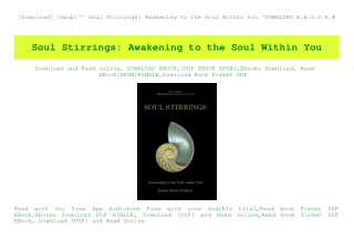 [Download] [epub]^^ Soul Stirrings Awakening to the Soul Within You ^DOWNLOAD E.B.O.O.K.#