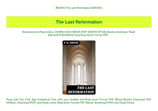 [BOOK] The Last Reformation [EBOOK]