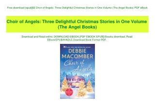 Free download [epub]$$ Choir of Angels Three Delightful Christmas Stories in One Volume (The Angel Books) PDF eBook