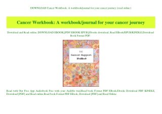 DOWNLOAD Cancer Workbook A workbookjournal for your cancer journey {read online}