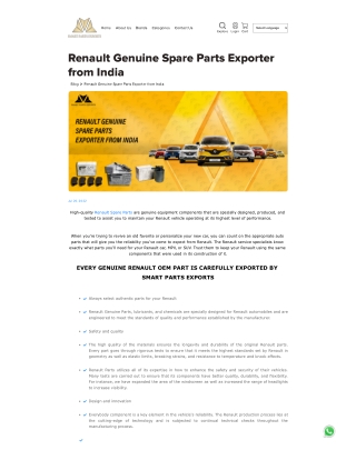 Renault Genuine Spare Parts Exporter from India