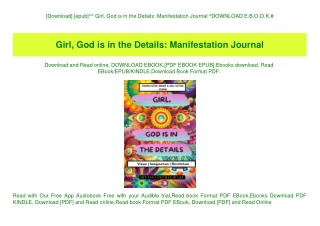 [Download] [epub]^^ Girl  God is in the Details Manifestation Journal ^DOWNLOAD E.B.O.O.K.#