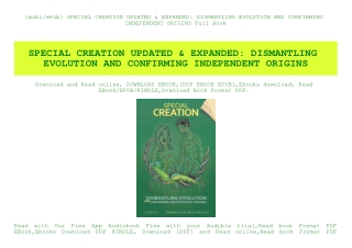 {mobiePub} SPECIAL CREATION UPDATED & EXPANDED DISMANTLING EVOLUTION AND CONFIRMING INDEPENDENT ORIGINS Full Book