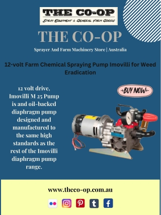 12-volt Farm Chemical Spraying Pump Imovilli for Weed Eradication