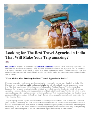Looking for The Best Travel Agencies in India That Will Make Your Trip amazing