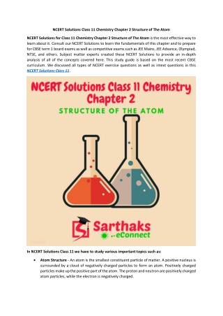 NCERT Solutions Class 11 Chemistry Chapter 2 Structure of The Atom