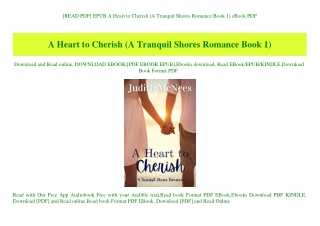 [READ PDF] EPUB A Heart to Cherish (A Tranquil Shores Romance Book 1) eBook PDF