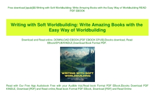 Free download [epub]$$ Writing with Soft Worldbuilding Write Amazing Books with the Easy Way of Worldbuilding READ PDF E