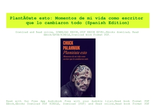 (READ-PDF!) PlantÃƒÂ©ate esto Momentos de mi vida como escritor que lo cambiaron todo (Spanish Edition) [KINDLE EBOOK EP