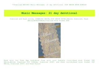 Download EBOoK@ Music Messages 21 day devotional {PDF EBOOK EPUB KINDLE}