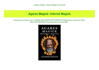 ^DOWNLOAD-PDF) Agares Magick Infernal Magick Free Book