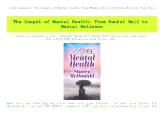 {epub download} The Gospel of Mental Health From Mental Hell to Mental Wellness Full Book