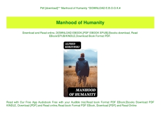 Pdf [download]^^ Manhood of Humanity ^DOWNLOAD E.B.O.O.K.#