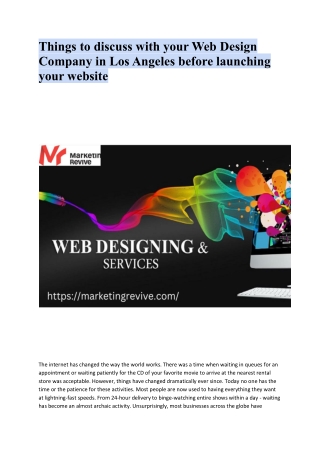 Things to discuss with your Web Design Company in Los Angeles before launching your website